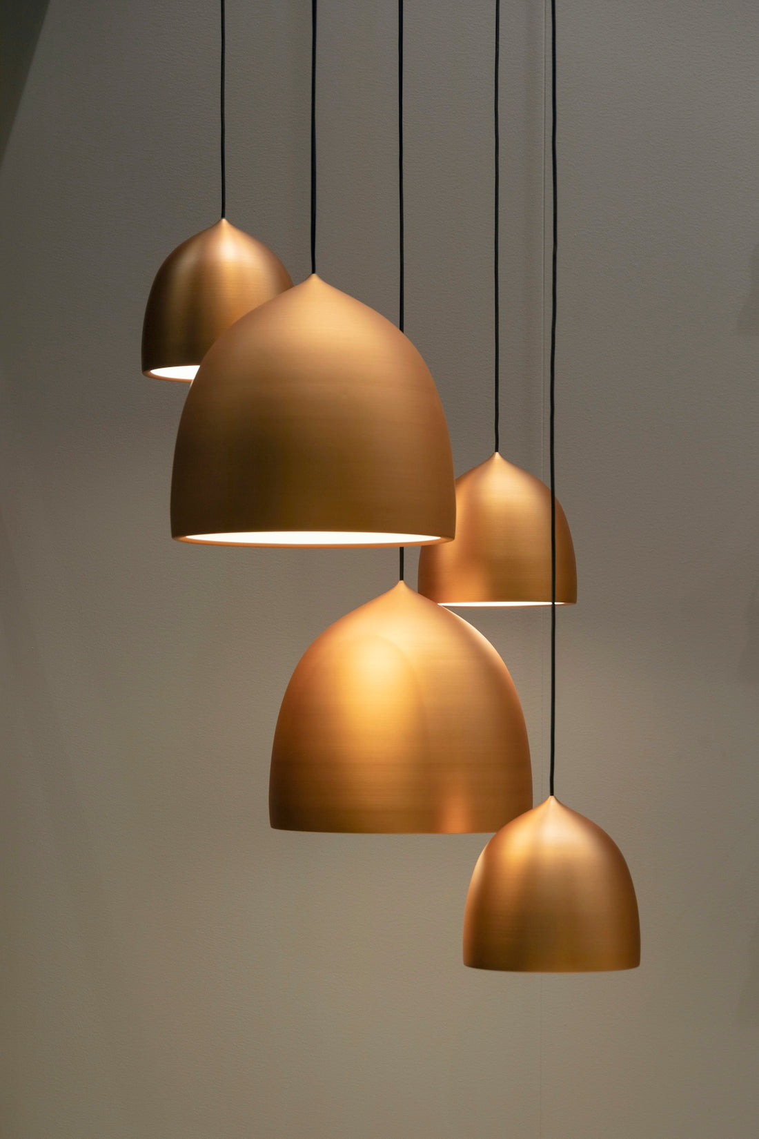 turned on pendant lamps