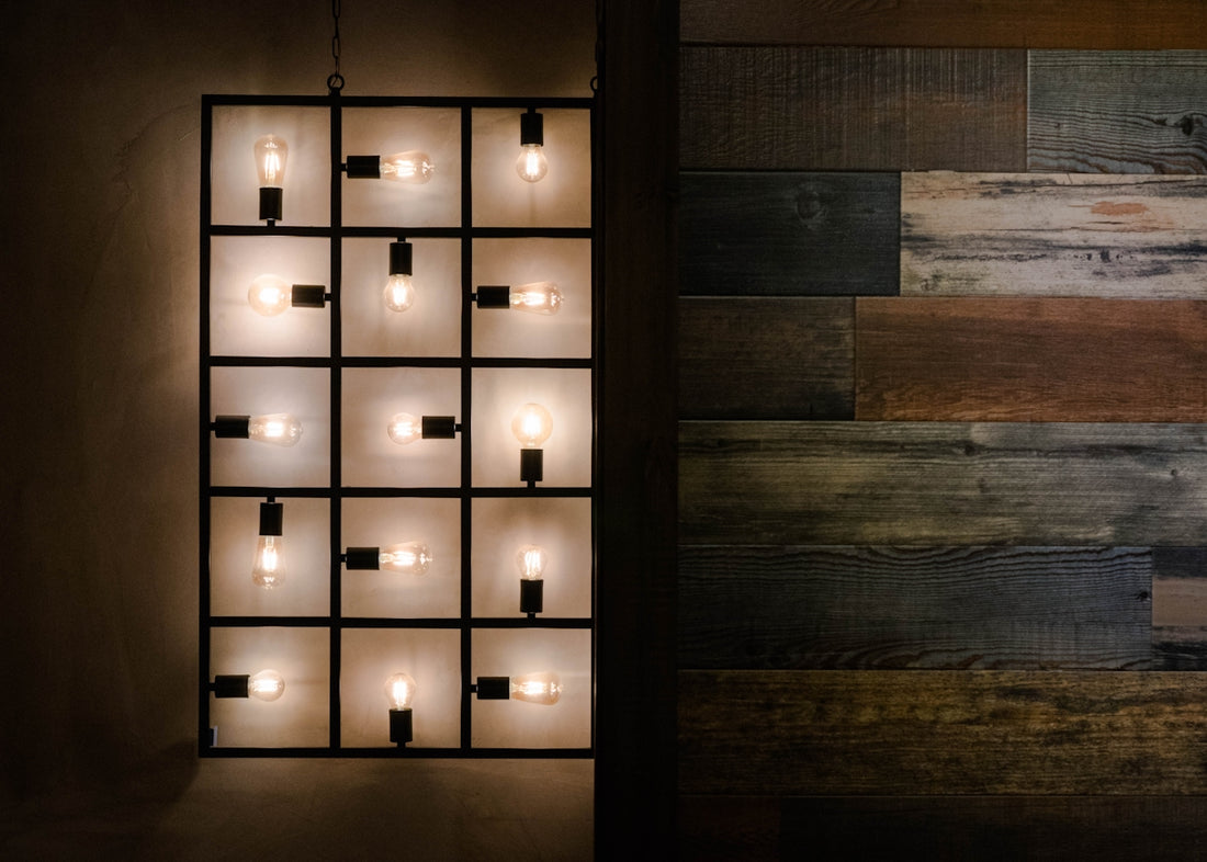 lighted bulb wall decor